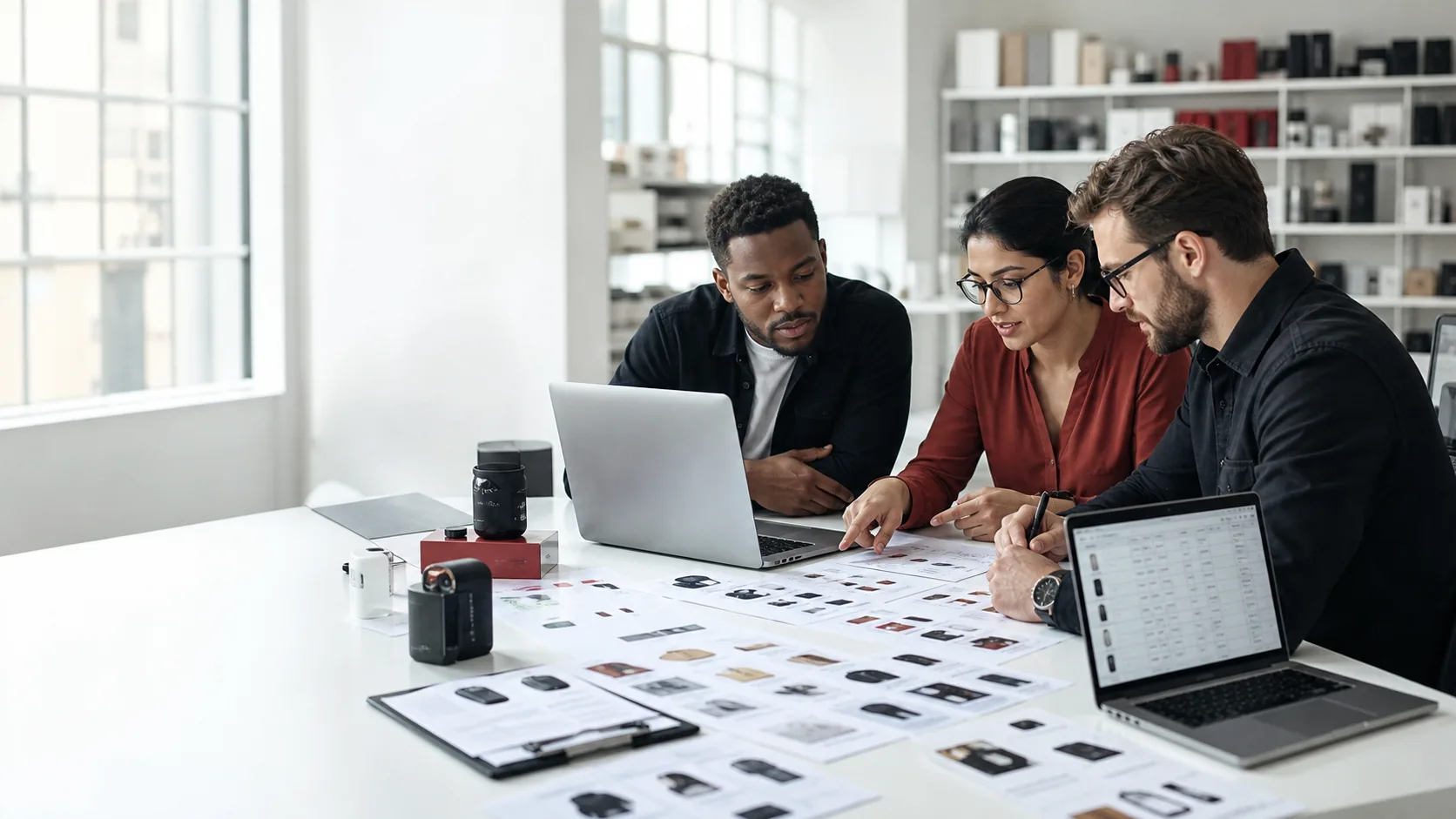Ecommerce operations team reviewing product listing data and marketplace content